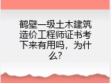 鹤壁一级土木建筑造价工程师证书考下来有用吗，为什么？