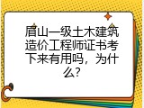 眉山一级土木建筑造价工程师证书考下来有用吗，为什么？