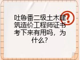 吐鲁番二级土木建筑造价工程师证书考下来有用吗，为什么？
