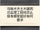 乌鲁木齐土木建筑总监理工程师怎么报考哪家最好有何要求