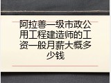 阿拉善一级市政公用工程建造师的工资一般月薪大概多少钱