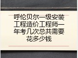 呼伦贝尔一级安装工程造价工程师一年考几次总共需要花多少钱