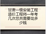 甘肃一级安装工程造价工程师一年考几次总共需要花多少钱