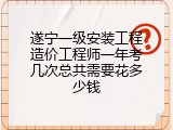 遂宁一级安装工程造价工程师一年考几次总共需要花多少钱