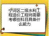宁河区二级水利工程造价工程师需要考哪些科目具备什么能力