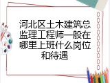 河北区土木建筑总监理工程师一般在哪里上班什么岗位和待遇