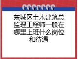 东城区土木建筑总监理工程师一般在哪里上班什么岗位和待遇