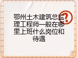 鄂州土木建筑总监理工程师一般在哪里上班什么岗位和待遇