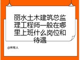 丽水土木建筑总监理工程师一般在哪里上班什么岗位和待遇
