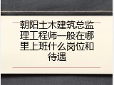 朝阳土木建筑总监理工程师一般在哪里上班什么岗位和待遇