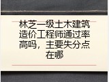 林芝一级土木建筑造价工程师通过率高吗，主要失分点在哪