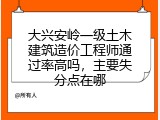 大兴安岭一级土木建筑造价工程师通过率高吗，主要失分点在哪
