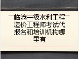 临沧一级水利工程造价工程师考试代报名和培训机构哪里有