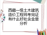 西藏一级土木建筑造价工程师考完证有什么好处含金量分析