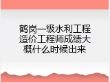 鹤岗一级水利工程造价工程师成绩大概什么时候出来