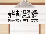 玉林土木建筑总监理工程师怎么报考哪家最好有何要求