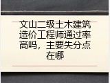 文山二级土木建筑造价工程师通过率高吗，主要失分点在哪