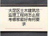大足区土木建筑总监理工程师怎么报考哪家最好有何要求