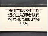 贺州二级水利工程造价工程师考试代报名和培训机构哪里有