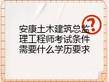 安康土木建筑总监理工程师考试条件需要什么学历要求