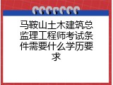 马鞍山土木建筑总监理工程师考试条件需要什么学历要求
