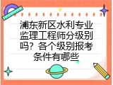浦东新区水利专业监理工程师分级别吗？各个级别报考条件有哪些