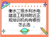 衡水二级水利水电建造工程师附近正规培训机构有哪些怎么选