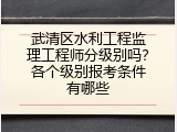 武清区水利工程监理工程师分级别吗？各个级别报考条件有哪些