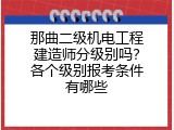 那曲二级机电工程建造师分级别吗？各个级别报考条件有哪些
