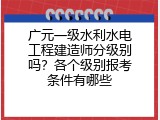广元一级水利水电工程建造师分级别吗？各个级别报考条件有哪些