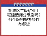杨浦区二级矿业工程建造师分级别吗？各个级别报考条件有哪些