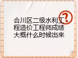 合川区二级水利工程造价工程师成绩大概什么时候出来