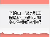平顶山一级水利工程造价工程师大概多少学费好就业吗