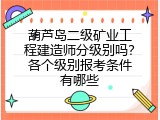 葫芦岛二级矿业工程建造师分级别吗？各个级别报考条件有哪些