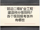 延边二级矿业工程建造师分级别吗？各个级别报考条件有哪些