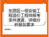东丽区一级安装工程造价工程师报考条件速查，详细分析报名要求