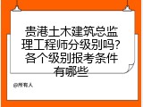 贵港土木建筑总监理工程师分级别吗？各个级别报考条件有哪些