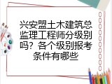 兴安盟土木建筑总监理工程师分级别吗？各个级别报考条件有哪些