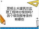 昆明土木建筑总监理工程师分级别吗？各个级别报考条件有哪些
