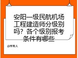 安阳一级民航机场工程建造师分级别吗？各个级别报考条件有哪些