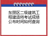 东丽区二级建筑工程建造师考试成绩公布时间如何查询