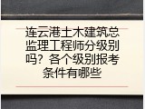连云港土木建筑总监理工程师分级别吗？各个级别报考条件有哪些
