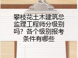 攀枝花土木建筑总监理工程师分级别吗？各个级别报考条件有哪些
