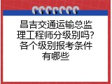 昌吉交通运输总监理工程师分级别吗？各个级别报考条件有哪些