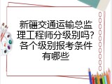 新疆交通运输总监理工程师分级别吗？各个级别报考条件有哪些