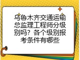 乌鲁木齐交通运输总监理工程师分级别吗？各个级别报考条件有哪些