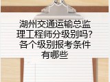 湖州交通运输总监理工程师分级别吗？各个级别报考条件有哪些