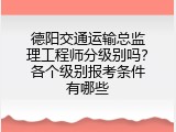 德阳交通运输总监理工程师分级别吗？各个级别报考条件有哪些