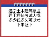 遂宁土木建筑总监理工程师考试大概多少钱多久可以考下来证书