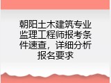 朝阳土木建筑专业监理工程师报考条件速查，详细分析报名要求